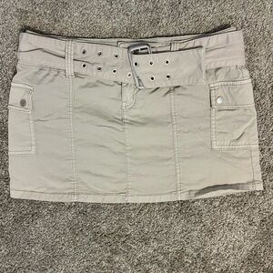 Tan garage mini skirt